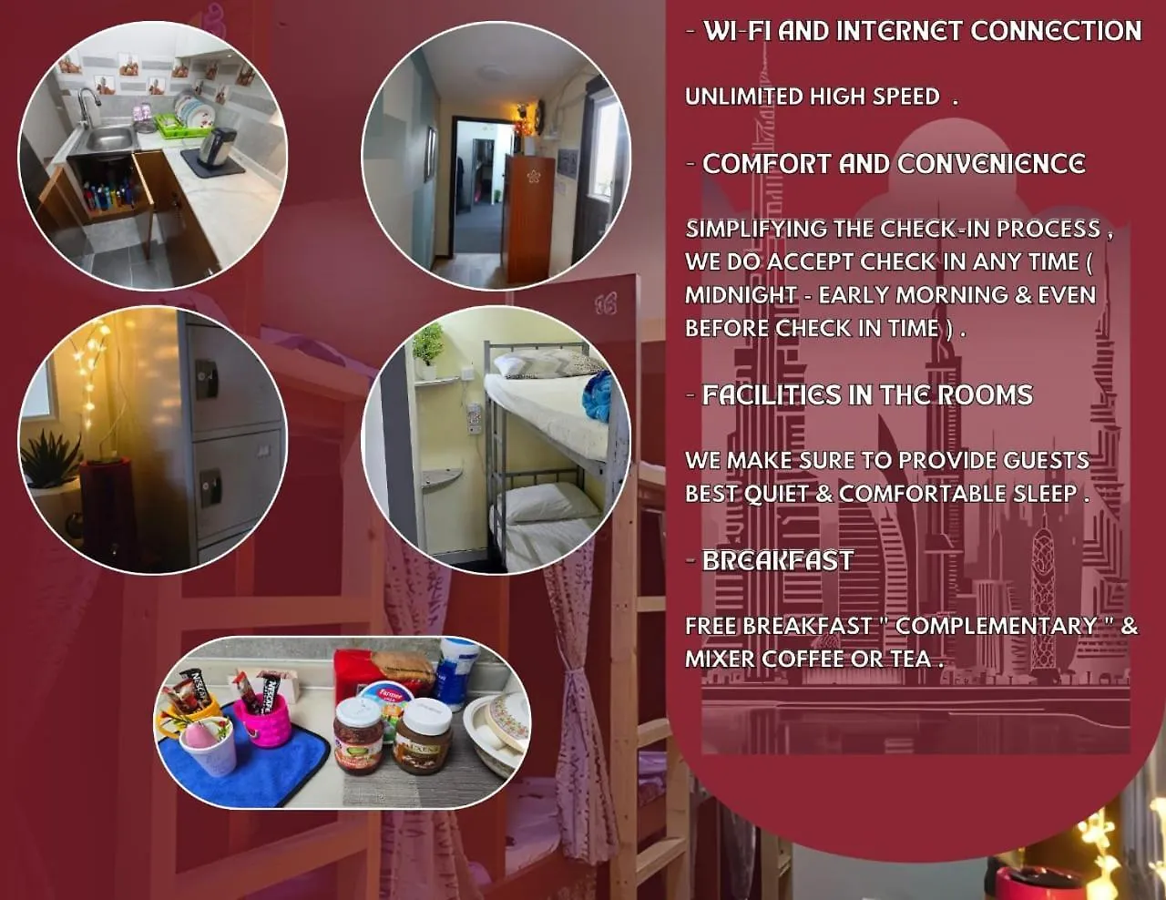 Nocleg ze śniadaniem Bed and Breakfast Alharaki Capsule Dubaj